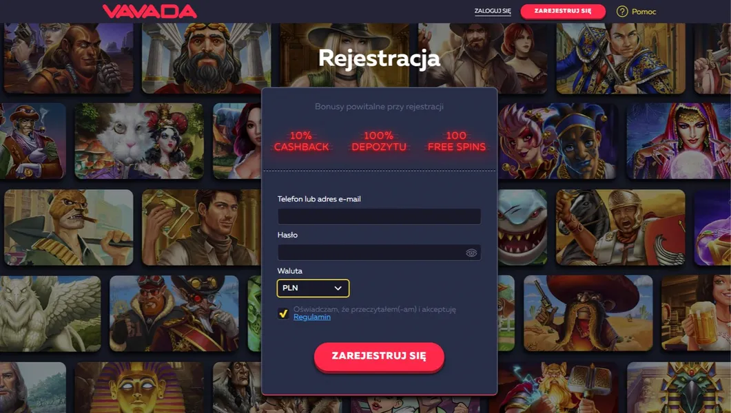 Rejestracja i logowanie w Vavada Casino