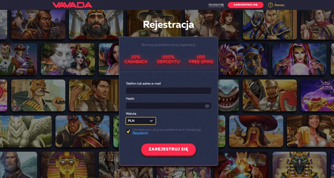 Rejestracja w Vavada